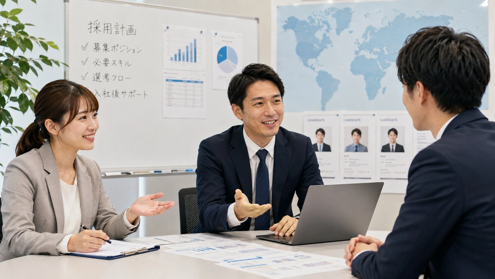外国人採用の準備や採用ポイントを表すイメージ